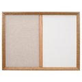 United Visual Products Decor Wood Combo Board, 24"x18", Light Oak/Grey & Keylime UV701DEFAB-LTOAK-GREY-KEYLIME